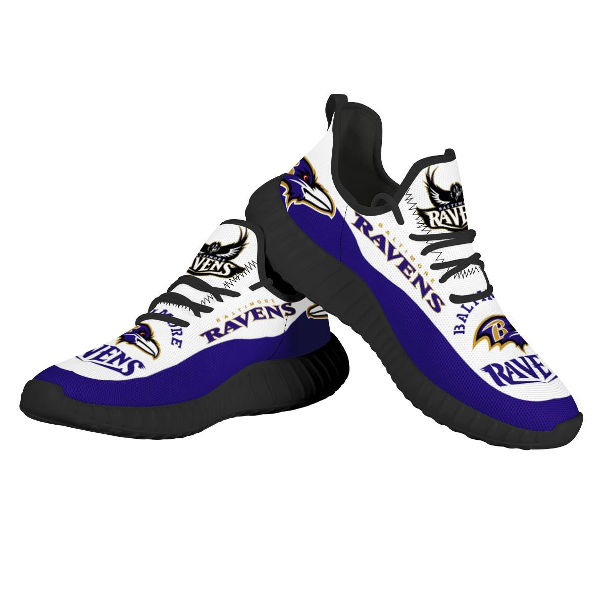 Women's NFL Baltimore Ravens Mesh Knit Sneakers/Shoes 005